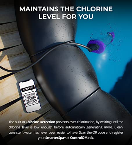 ControlOMatic Saltwater Chlorine Generator with Automatic Chlorine Detection and Mobile App for Spas Up to 2000 Gallons
