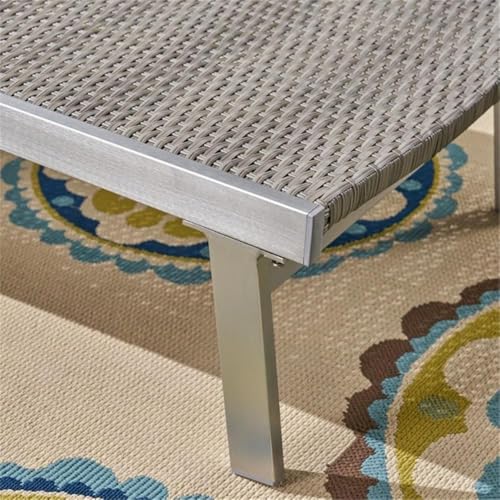Noble House Oxton Outdoor Wicker and Aluminum Chaise Lounge Set of 4 Grey
