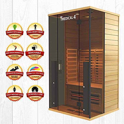 Medical Breakthrough Home Sauna 2 Person Full Spectrum Infrared Sauna Spa Brown