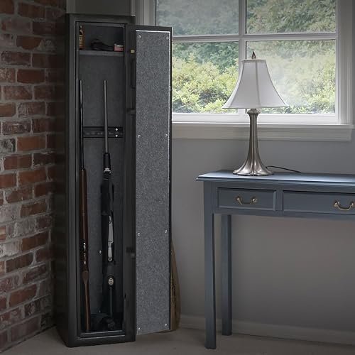 Sports Afield Home Defense 4-Gun Fireproof Electronic Lock Gun Safe Black Textured Gloss