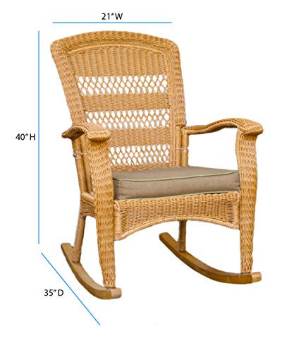 Tortuga Outdoor Portside Plantation 3pc Rocking Chair Set Amber