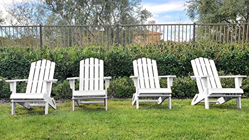 PolyTEAK Folding Adirondack Chair Set of 12 Weather Resistant Outdoor Furniture White