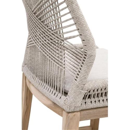 Home Square 30" Fabric Outdoor Barstool Set of 2 Gray