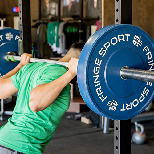 OneFitWonder Bumper Plate Set - Virgin Rubber w/ Steel Insert - Low Odor + Dead Bounce - Crossfit, Olympic Weightlifting, & Strength Training - 260 lbs