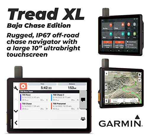 Wearable4U Garmin Tread XL Baja Chase Edition 10” Off-Road Navigator with Power Pack Bundle