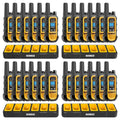 DEWALT DXFRS300 Heavy Duty Waterproof Walkie Talkies Black - 24 Pack with 4X Gang Chargers