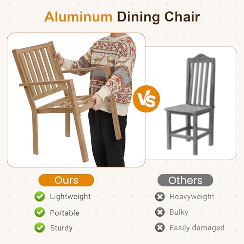 RoyalCraft Aluminum 5-Piece Patio Dining Set with Removable Cushions Brown