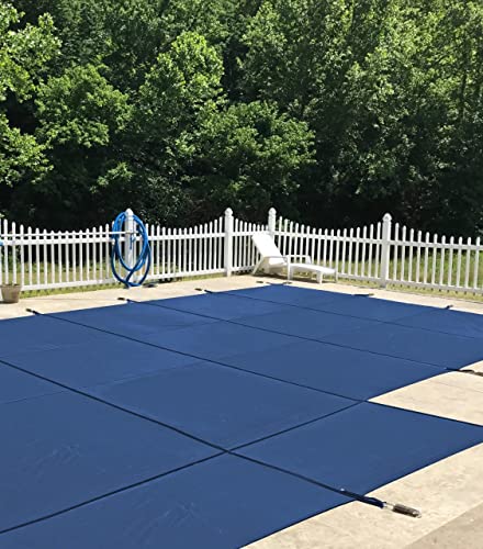 WaterWarden Inground Pool Safety Cover for 16' x 34' Pool - Blue Mesh