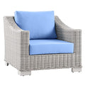 Modway Conway Outdoor Patio Wicker Rattan Armchair Light Gray Light Blue