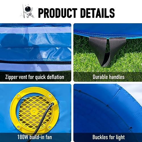 Sewinfla Inflatable Sports Tunnel Entrance with Blower 16x10x10ft Blue