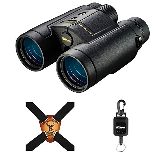 Kellards Nikon 10x42 LaserForce Rangefinder Binocular Bundle with Tether & Harness Black