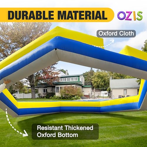 OZIS 26FT Inflatable Gaga Ball Pit with Built-in Blower Blue & Yellow