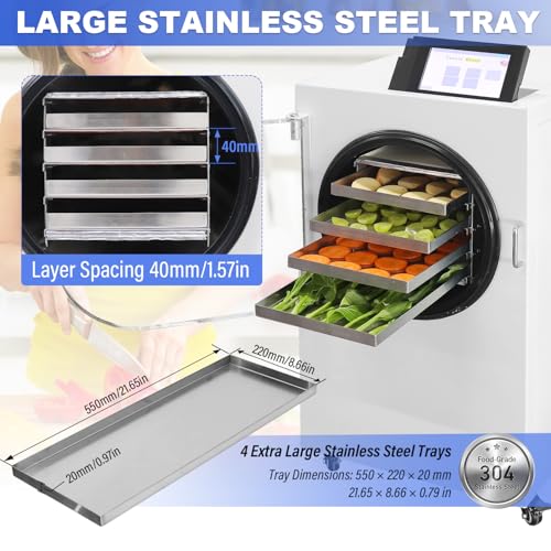 HNZXIB ZZKD -60℃ Vacuum Freeze Dryer Machine for Home, Food Grade White