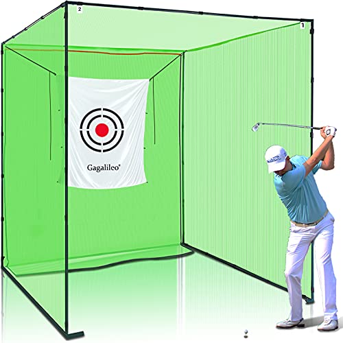 Gagalileo Golf Cage Hitting Net with Target Golf Training Aids Ball Return Net 10x10x10FT New Vision