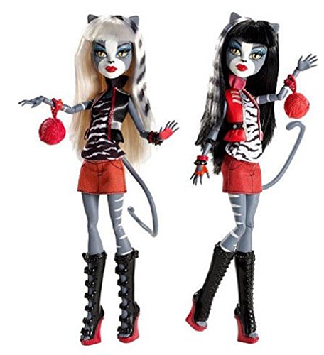 Monster High Werecat Twin Sisters Meowlody and Purrsephone White
