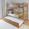 Max & Lily Twin-Over-Twin Bunk Bed with Trundle Pecan