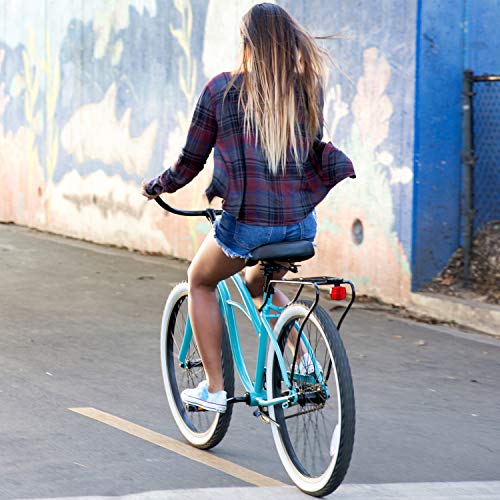 sixthreezero Women's Beach Cruiser Bike Around The Block Lilac Ginger w/ Brown Seat/Grips