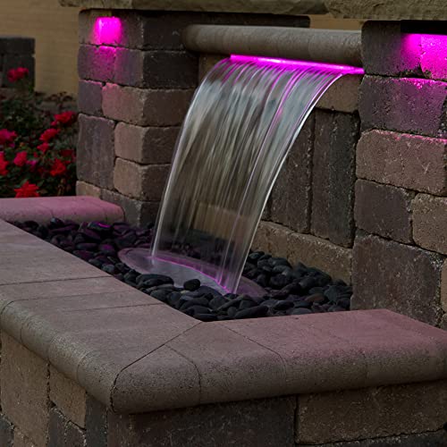 Atlantic Water Gardens Complete Sol White Colorfalls Lighted Falls Kit - 24" Spillway, Basin, Pump, Hose & Fittings