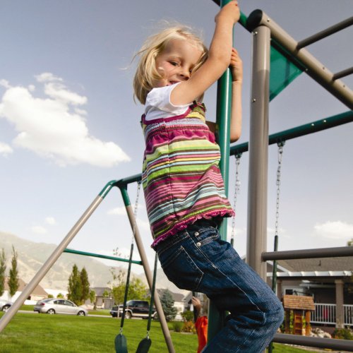 Lifetime Monkey Bar Adventure Swing Set with Wavy Slide Earthtone