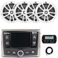 Enrock Marine Infinity PRV-315.2 Marine Radio Receiver & 4x 6.5" White Speakers