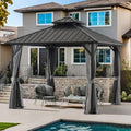 Endark 12x12FT Patio Gazebo with Steel Canopy Gray