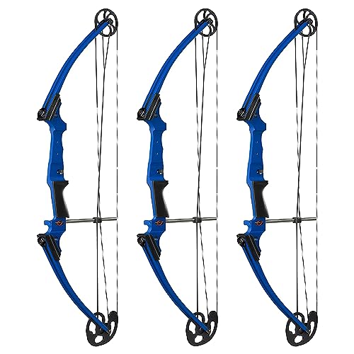 GENESIS Archery Compound Bow Adjustable Draw Length 15-30 Inches & Weight 10-20 lbs Left-Handed Blue 3 Pack