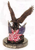 Bronze Classics "American Pride" Eagle and Flags Sculpture 13" H x 8" L x 7" W