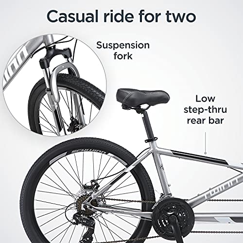 Schwinn Twinn Classic Tandem Adult Beach Cruiser Bike Grey