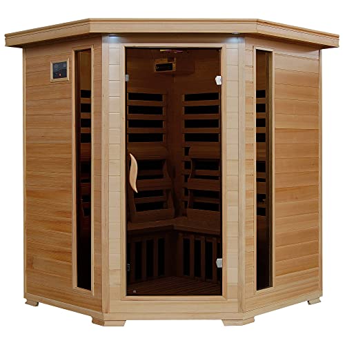 Blue Wave 4-Person Corner Carbon Sauna