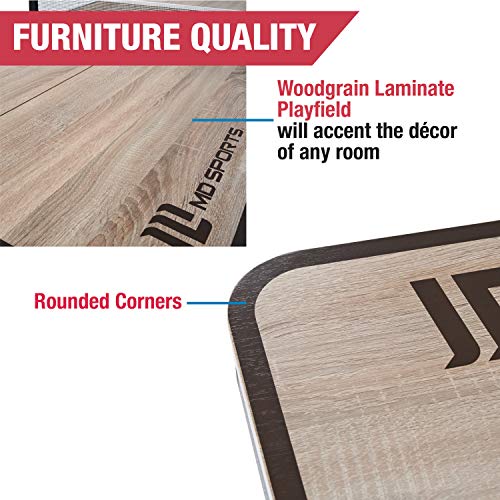 MD Sports Quick Fold Table Tennis Table Brown Wood Grain & White