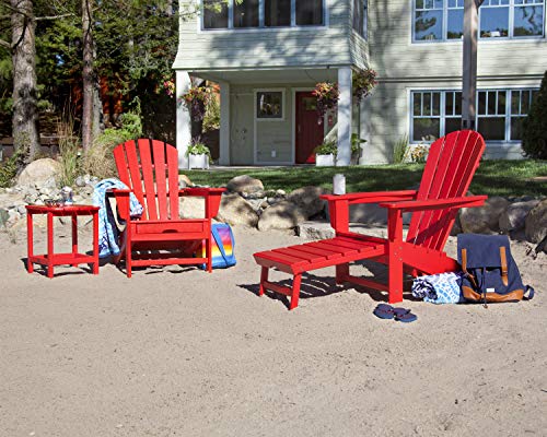 Polywood Palm Coast Ultimate Adirondack Chair 3-Piece Set with Hideaway Ottoman Lime