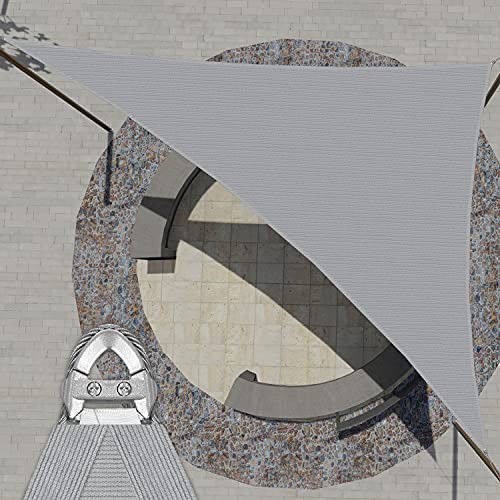 Patio Triangle Super Ring Sun Shade Sail Light Gray 44' x 48' x 65.1'