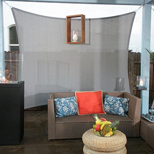 E&K Sunrise 18' x 35' Rectangle Sun Shade Sail Canopy Light Gray