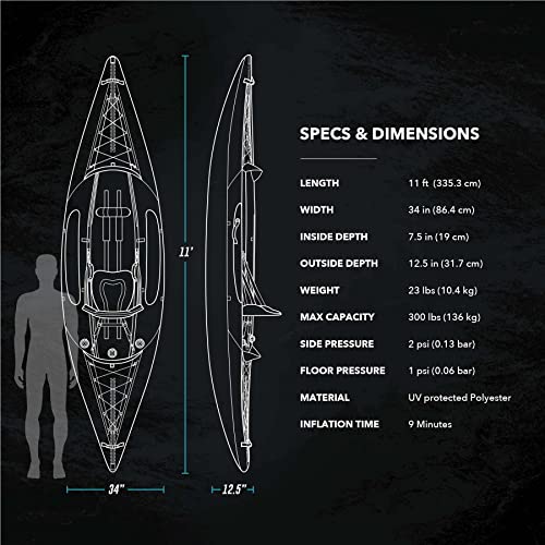 Driftsun Almanor 110 Inflatable Kayak Yellow - 1 Person