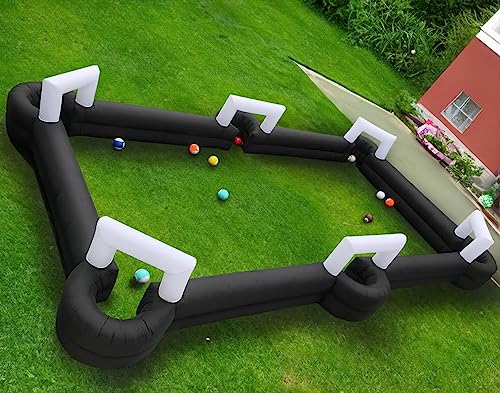 Generic Giant Inflatable Soccer Pool Table Football Pitch Billiards Game Black+White