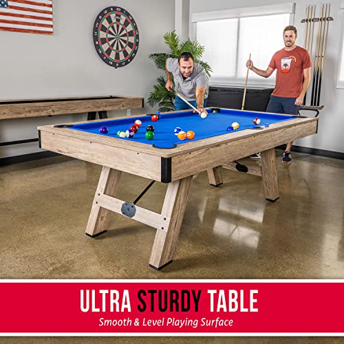 GoSports 7 ft Pool Table with Wood Finish Blue