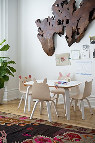 OEUF Rabbit Play Chairs and Table Set Walnut Brown