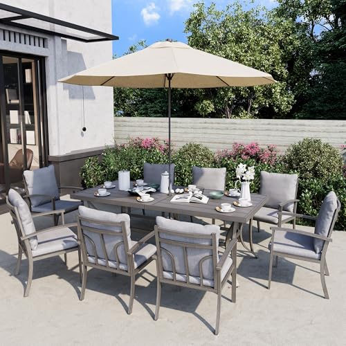 6-Piece Outdoor Patio Dining Chairs with Cushions Grey