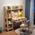 BALANBO Kids Desk and Chair Set with Drawers and Bookshelf Natural Color
