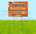 TampaPrinting Pumpkin Funnel Cakes Yard Sign 18" x 24" with Metal Step Stake