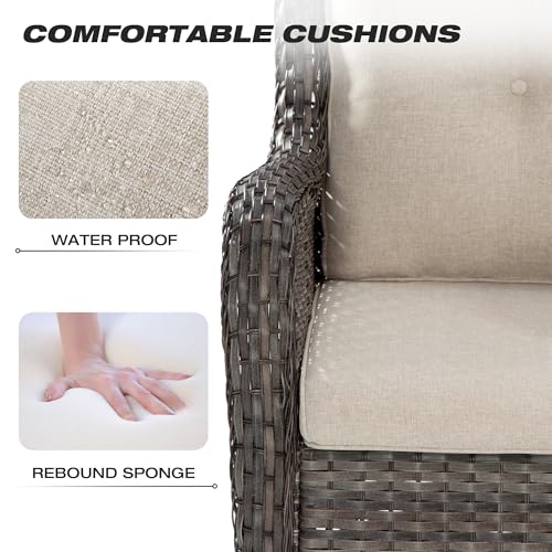Joyside 8-Piece Wicker Patio Furniture Set Beige