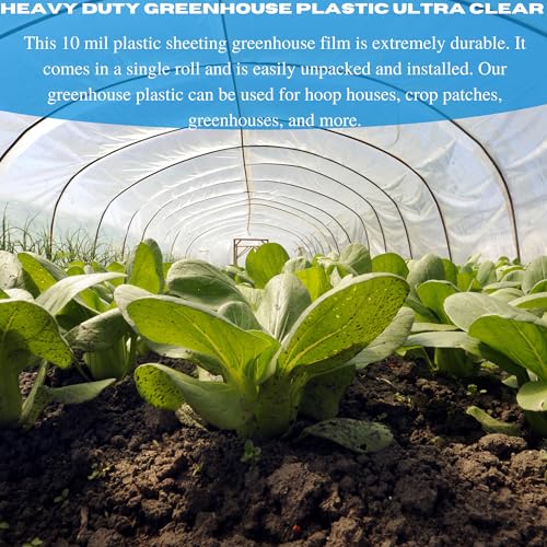 Farm Plastic Supply Vapor Barrier Clear Greenhouse Plastic Sheeting 10 Mil 42' x 100'