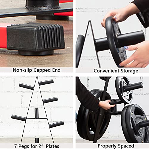 VEITEOX FTY Olympic Weight Plate Tree Rack for 2 Inch Barbell Weights
