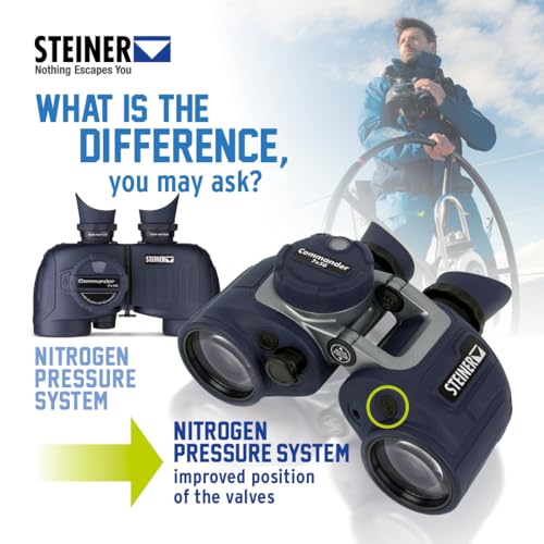 Steiner Marine Commander 7x50 Waterproof Binoculars with Compass Blue