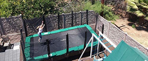 Galactic Xtreme Rectangle Gymnastics Trampoline with Net Green 10x23