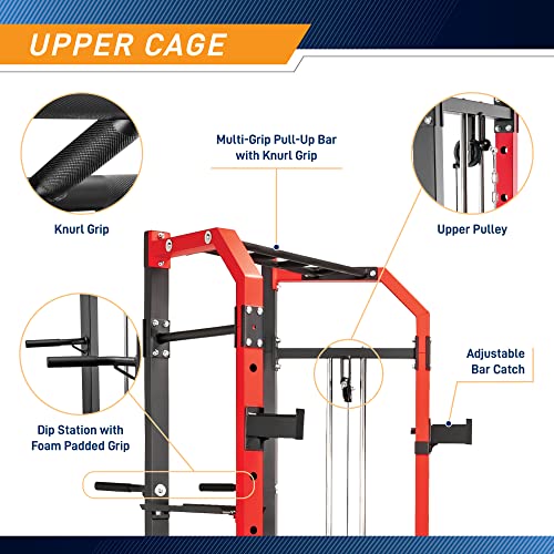 MARCY Power Cage System with Adjustable Weight Bench SM-7393 Multi