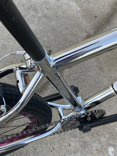 R4 R4 Pro 26 Inch Wheelie BMX Bicycle Retro Look Looptail Design, Adult/Youth, Chrome Oil Slick