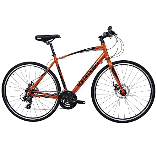 Tommaso Forza Shimano Tourney Hybrid Disc Brake Fitness Bike Orange Large
