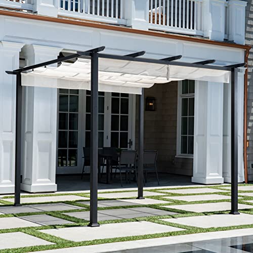 CAMBRIDGE Freestanding Pergola with Adjustable Sling Canopy White/Gray