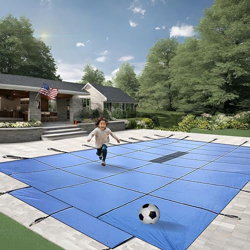 Freetime Fun Solid Winter Inground Pool Cover 16x32ft Blue